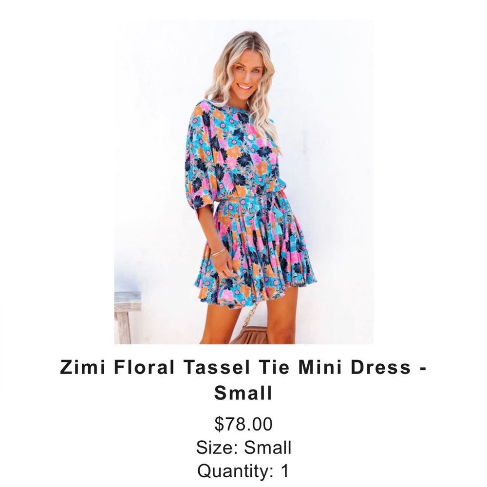 Vici Zimi Floral Tassel Tie Mini Dress